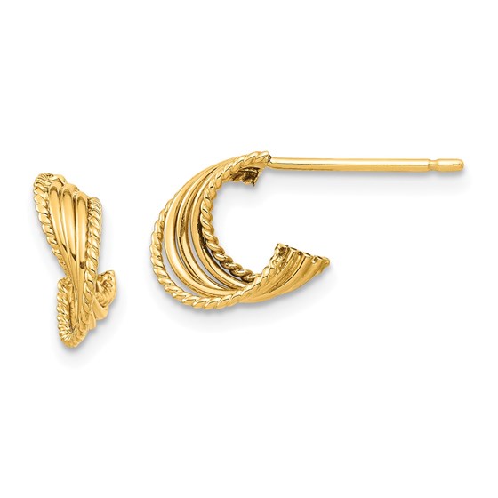 14k Yellow Gold Twisted Post Earrings 14k Yellow Gold Twisted Post Earrings