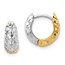 14k Yellow Gold Two-tone Textured Hoop Earrings