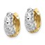 14k Yellow Gold Two-tone Textured Hoop Earrings