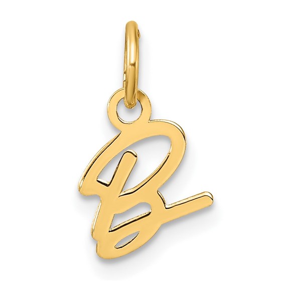 14K Yellow Gold Uppercase Letter B Initial Charm - 15.6 mm 14K Yellow Gold Uppercase Letter B Initial Charm - 15.6 mm