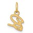 14K Yellow Gold Uppercase Letter B Initial Charm - 15.6 mm