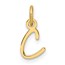 14K Yellow Gold Uppercase Letter C Initial Charm - 15 mm