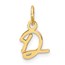 14K Yellow Gold Uppercase Letter D Initial Charm - 15.6 mm