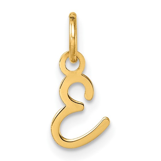 14K Yellow Gold Uppercase Letter E Initial Charm - 15 mm 14K Yellow Gold Uppercase Letter E Initial Charm - 15 mm