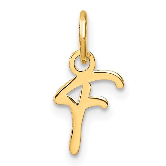 14K Yellow Gold Uppercase Letter F Initial Charm - 15.4 mm 14K Yellow Gold Uppercase Letter F Initial Charm - 15.4 mm
