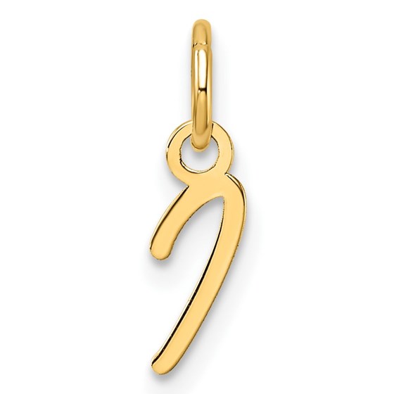 14K Yellow Gold Uppercase Letter I Initial Charm - 14.5 mm