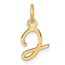 14K Yellow Gold Uppercase Letter J Initial Charm - 16.5 mm