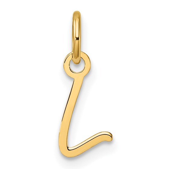 14K Yellow Gold Uppercase Letter L Initial Charm - 15.6 mm