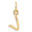 14K Yellow Gold Uppercase Letter L Initial Charm - 15.6 mm