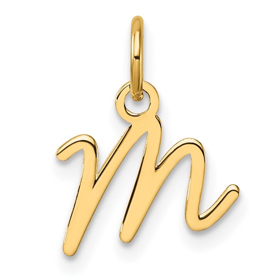 14K Yellow Gold Uppercase Letter M Initial Charm - 16 mm 14K Yellow Gold Uppercase Letter M Initial Charm - 16 mm
