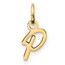 14K Yellow Gold Uppercase Letter P Initial Charm - 14 mm