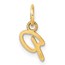 14K Yellow Gold Uppercase Letter P Initial Charm - 14 mm