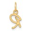 14K Yellow Gold Uppercase Letter R Initial Charm - 15.6 mm