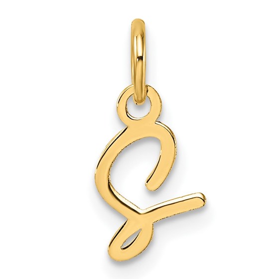 14K Yellow Gold Uppercase Letter S Initial Charm - 15.6 mm