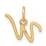 14K Yellow Gold Uppercase Letter W Initial Charm - 13 mm