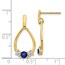 14k Yellow Gold w/ Blue & White Sapphire Post Earrings - 54 mm