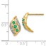 14k Yellow Gold w/ Emerald & Diamond Post Earrings - 14 mm
