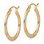 14k Yellow Gold w/White & Rose Rhodium Diamond-cut Hoop Earrings