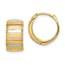 14k Yellow Gold w/White & Rose Rhodium Hoop Earrings