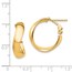 14k Yellow Gold Wavy Omega Back Hoop Earrings - 5x19 mm