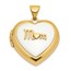 14K Yellow Gold White Agate Mom 18mm Heart Locket - 24 mm