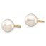 14k Yellow Gold White & Black Round Pearl 2 pair Set - 6-7 mm