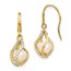 14k Yellow Gold White Cultured Pearl Cubic Zirconia Earrings