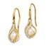 14k Yellow Gold White Cultured Pearl Cubic Zirconia Earrings