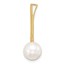 14K Yellow Gold White Cultured Pearl Drop Chain Slide - 26.7 mm