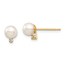 14k Yellow Gold White Pearl .02 ct Diamond Earrings - 4-5 mm