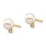 14k Yellow Gold White Pearl .02 ct Diamond Earrings - 4-5 mm