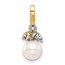 14K Yellow Gold White Pearl .03ct. Diamond Pendant - 17.1 mm