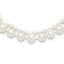 14K Yellow Gold White Pearl 18in 2-Str Necklace - 18 in.