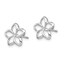 14k Yellow Gold White Polished Plumeria Cutout Post Earrings