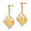 14k Yellow Gold & White Rhodium Hollow Dangle Post Earrings