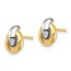 14k Yellow Gold & White Rhodium Oval Post Earrings