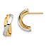 14k Yellow Gold & White Rhodium Triple C-Hoop Post Earrings