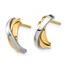 14k Yellow Gold & White Rhodium Triple C-Hoop Post Earrings