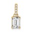 14K Yellow Gold White Topaz and Diamond Pendant - 15.9 mm