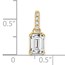 14K Yellow Gold White Topaz and Diamond Pendant - 15.9 mm