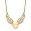 14K Yellow Gold Wings and Heart 17in Necklace - 17 in.