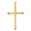 14K Yellow Gold with Black Onyx Cross Pendant - 49.9 mm