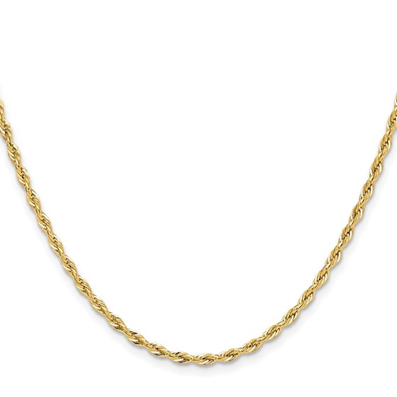 14k Yellow Gold Solid Rope Chain (2.50 mm)