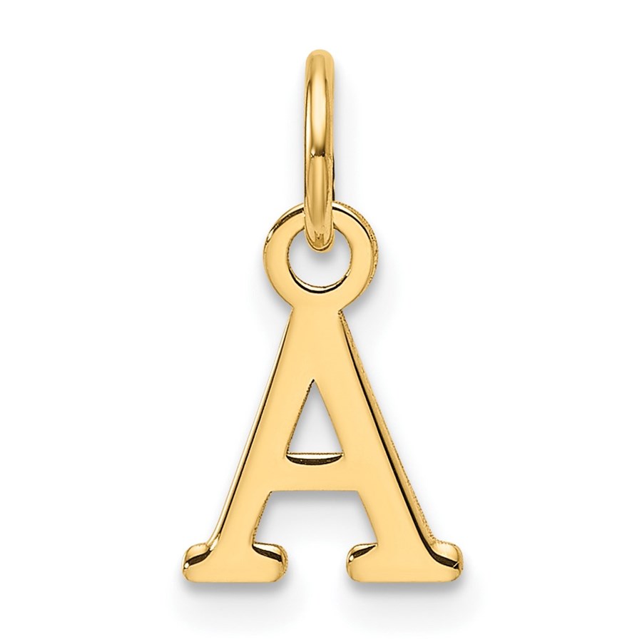 14K Yellow Goldy Cutout Letter A Initial Pendant - 15 mm