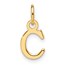 14K Yellow Goldy Cutout Letter C Initial Pendant - 15 mm
