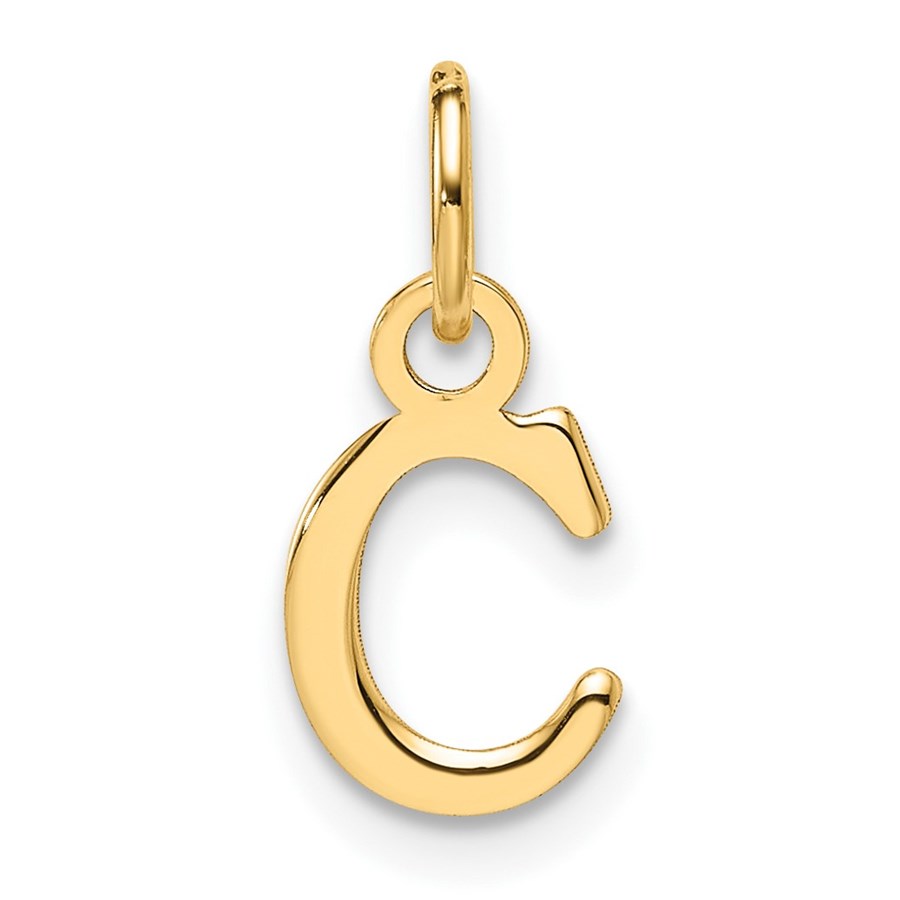 14K Yellow Goldy Cutout Letter C Initial Pendant - 15 mm