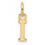 14K Yellow Goldy Cutout Letter I Initial Pendant - 15 mm