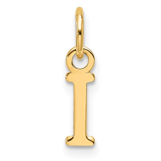 14K Yellow Goldy Cutout Letter I Initial Pendant - 15 mm