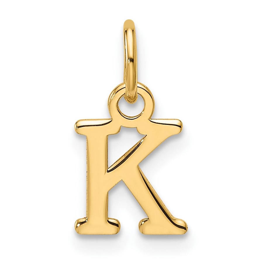 14K Yellow Goldy Cutout Letter K Initial Pendant - 15 mm