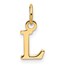 14K Yellow Goldy Cutout Letter L Initial Pendant - 15 mm